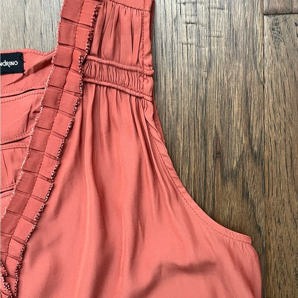 Catherine Malandrino Coral Sleeveless Blouse Ruffle Trim Ladder V-Neck Size M - Picture 4 of 9